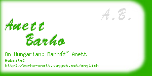 anett barho business card